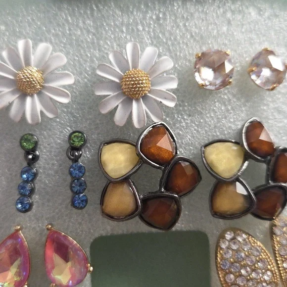 14 Set of Multi-Color Vintage & Modern Earrings Lot / Bundle - Picture 3 of 7